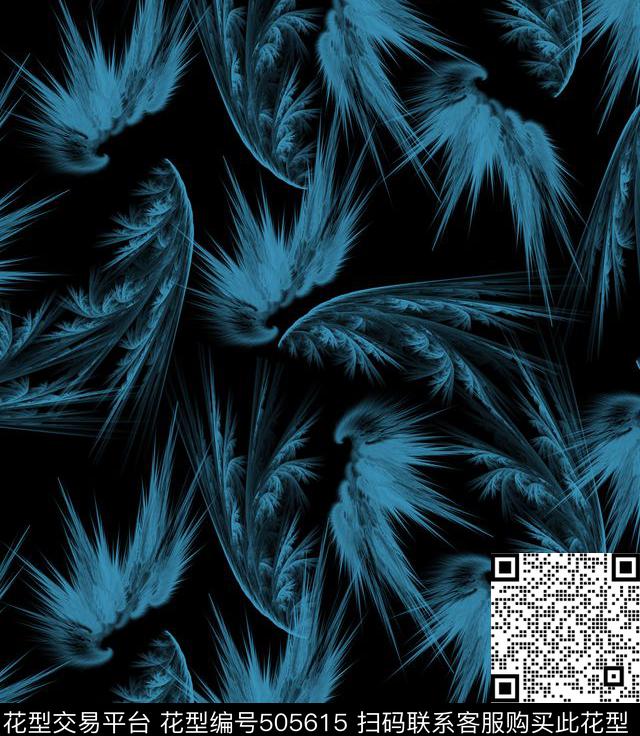 潮流时尚抽象羽毛秋冬男装数码印花华亿平台下载（图片编号: 505615） - 瓦栏（Walan）