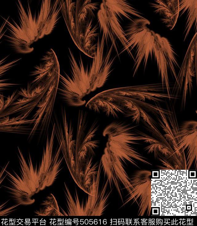 潮流时尚抽象羽毛秋冬男装数码印花华亿平台下载（图片编号: 505616） - 瓦栏（Walan）