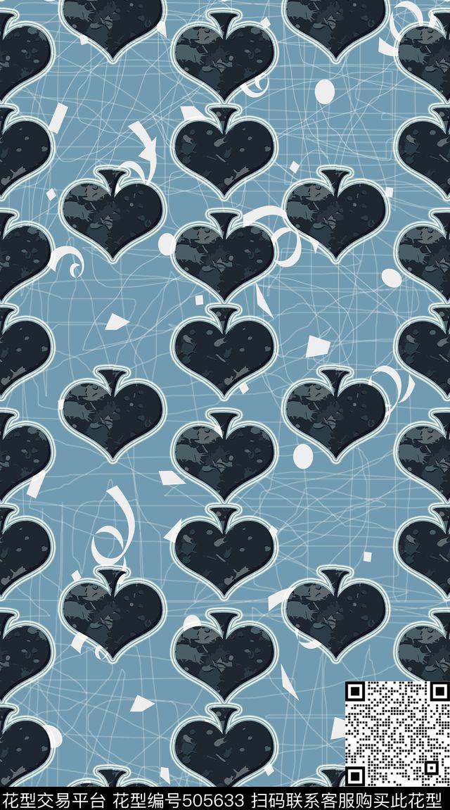 灰底灰蓝时尚传统印花华亿平台下载（图片编号: 505633） - 瓦栏（Walan）