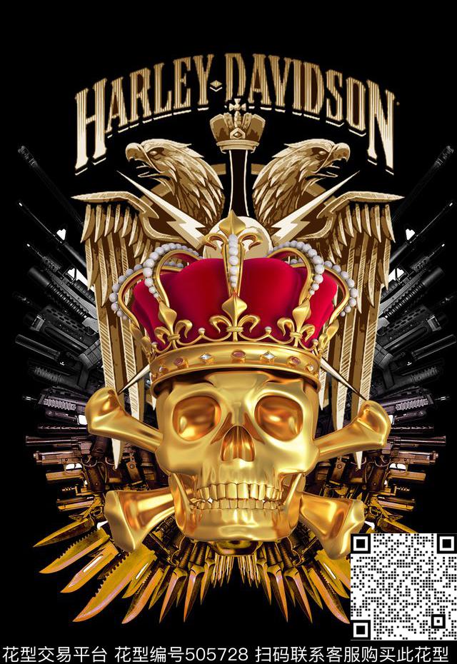 潮流时尚定位数码印花金属骷髅头数码印花华亿平台下载（图片编号: 505728） - 瓦栏（Walan）