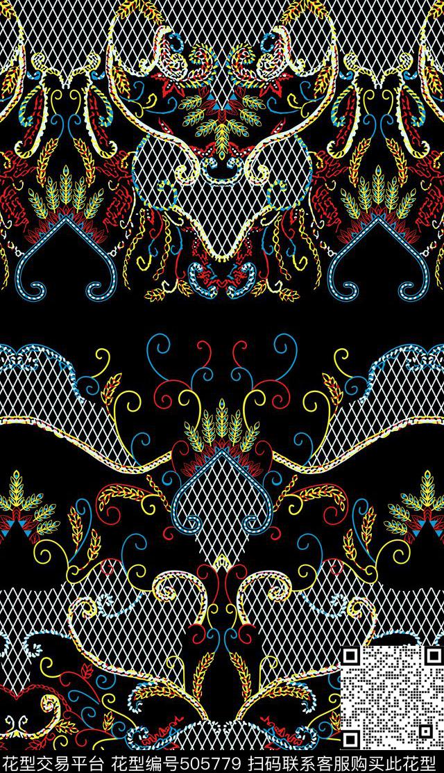 潮流欧美时尚传统印花华亿平台下载（图片编号: 505779） - 瓦栏（Walan）