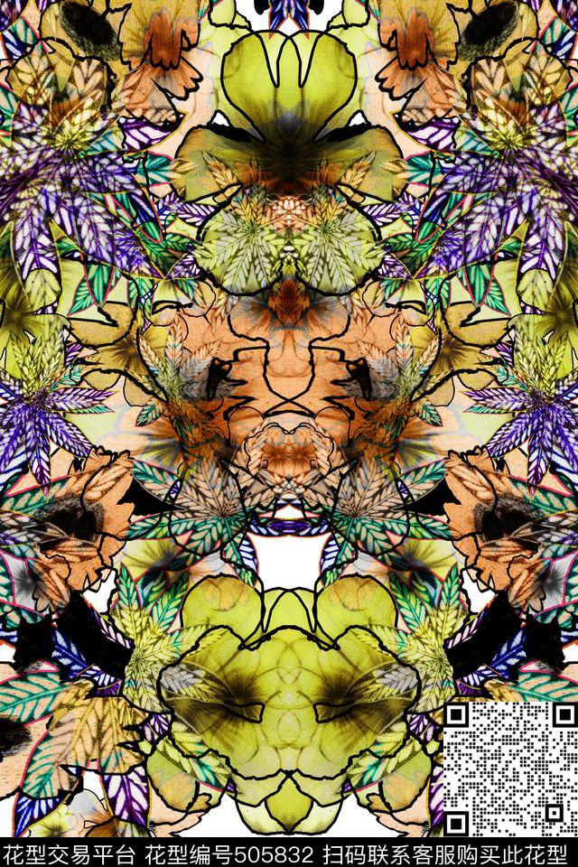 民族风休闲暖色调花卉组温馨浪漫数码印花华亿平台下载（图片编号: 505832） - 瓦栏（Walan）