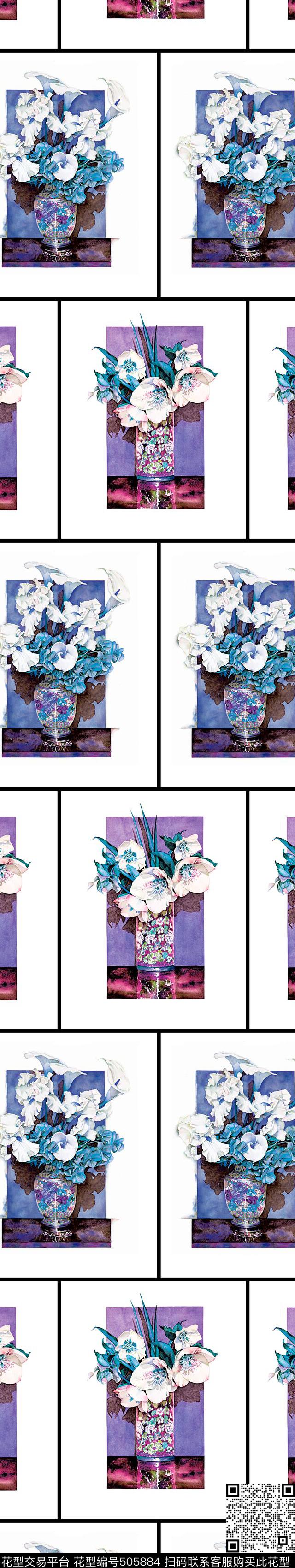 原创植物优雅数码印花华亿平台下载（图片编号: 505884） - 瓦栏（Walan）