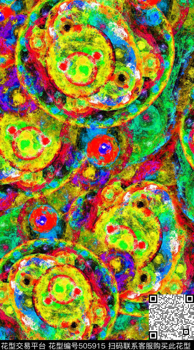 创意油画机理数码印花华亿平台下载（图片编号: 505915） - 瓦栏（Walan）