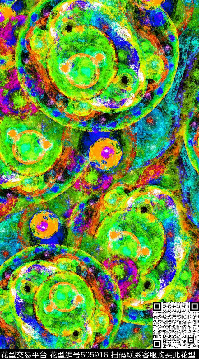 创意油画机理数码印花华亿平台下载（图片编号: 505916） - 瓦栏（Walan）