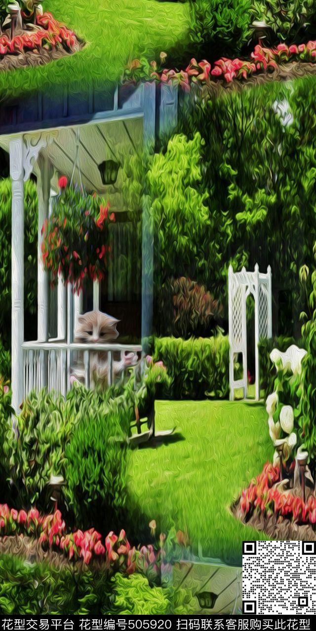 风景动物数码印花华亿平台下载（图片编号: 505920） - 瓦栏（Walan）