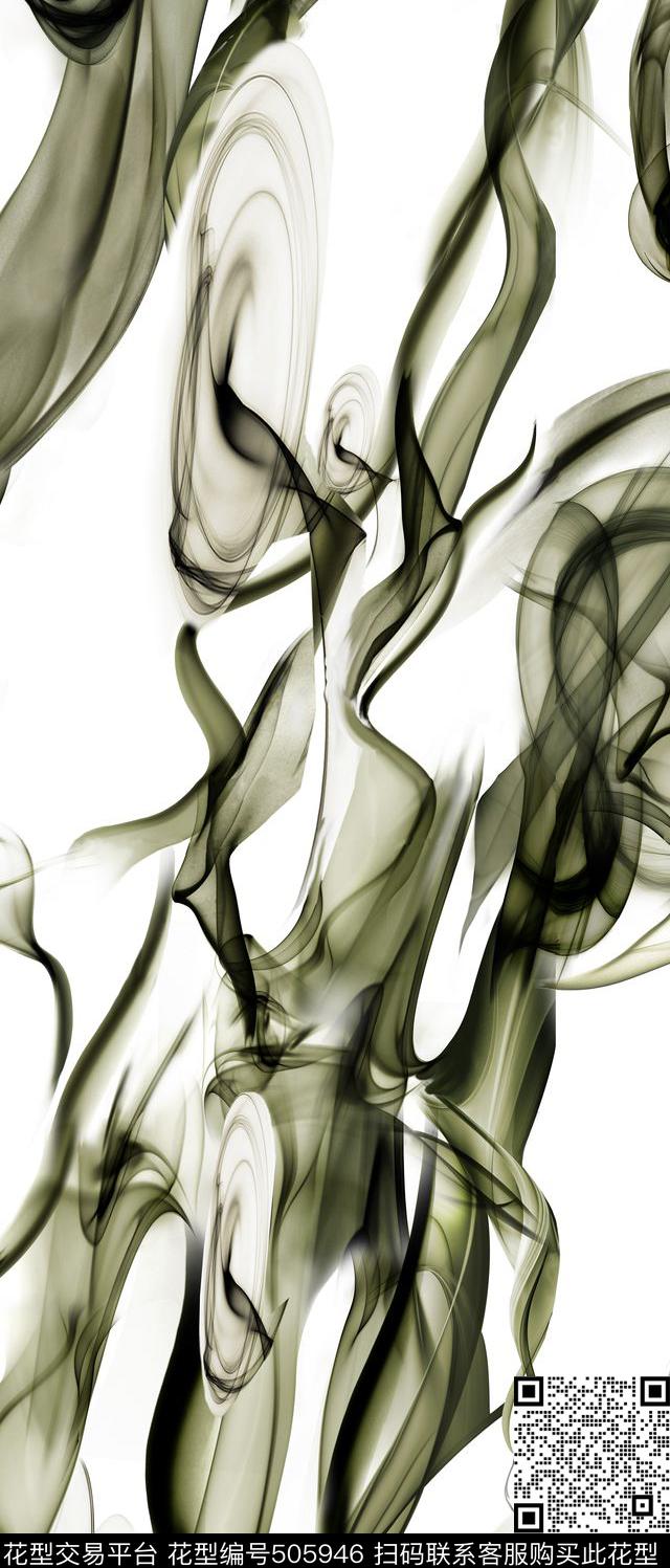水纹花炊烟袅袅水波花数码印花华亿平台下载（图片编号: 505946） - 瓦栏（Walan）