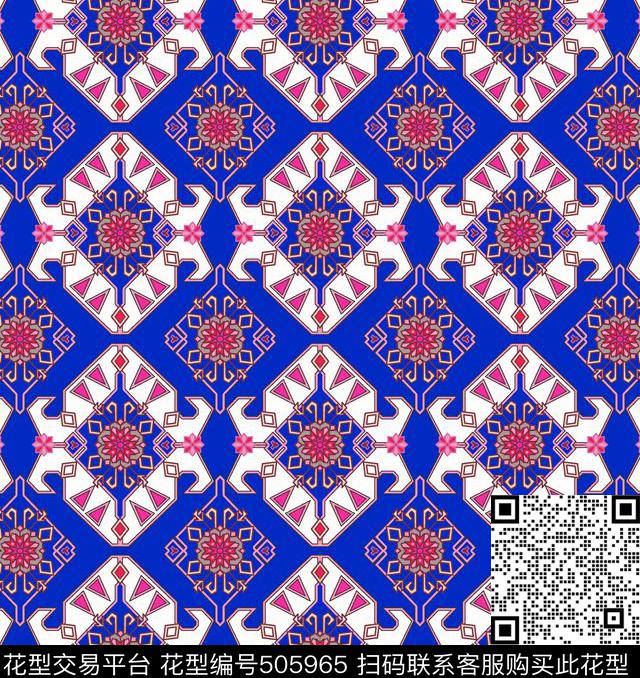 民族几何花民族裙装印花传统印花华亿平台下载（图片编号: 505965） - 瓦栏（Walan）