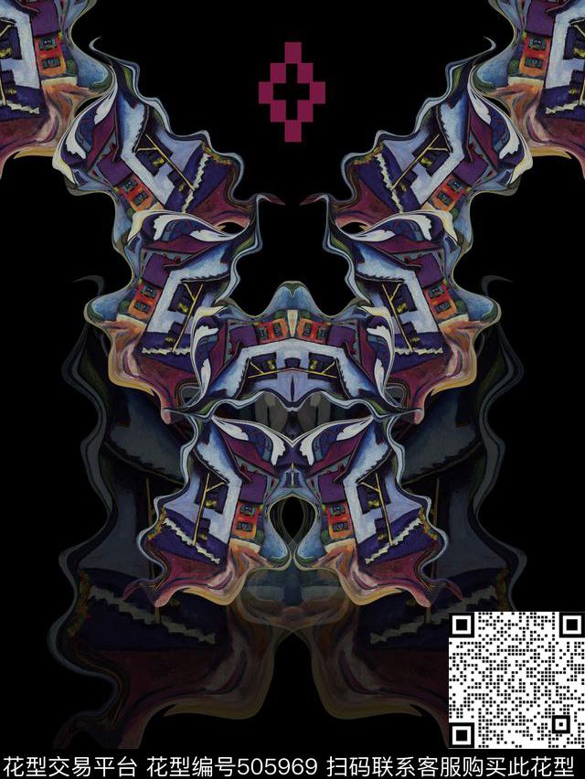 t恤华亿平台抽象定位数码印花华亿平台下载（图片编号: 505969） - 瓦栏（Walan）