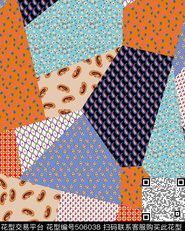 民族混合拼接几何传统印花华亿平台下载（图片编号: 506038） - 瓦栏（Walan）