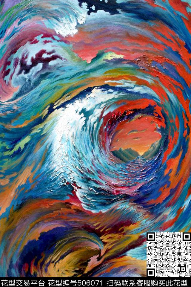 抽象几何抽象艺术面料家纺数码印花华亿平台下载（图片编号: 506071） - 瓦栏（Walan）