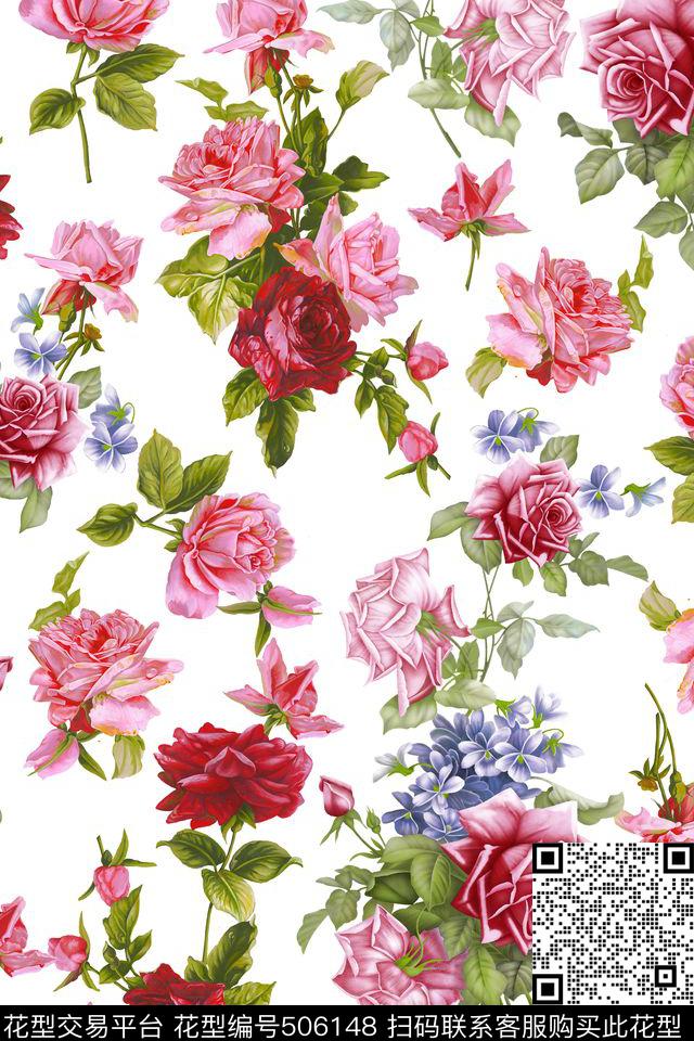 时尚花卉高雅传统印花华亿平台下载（图片编号: 506148） - 瓦栏（Walan）