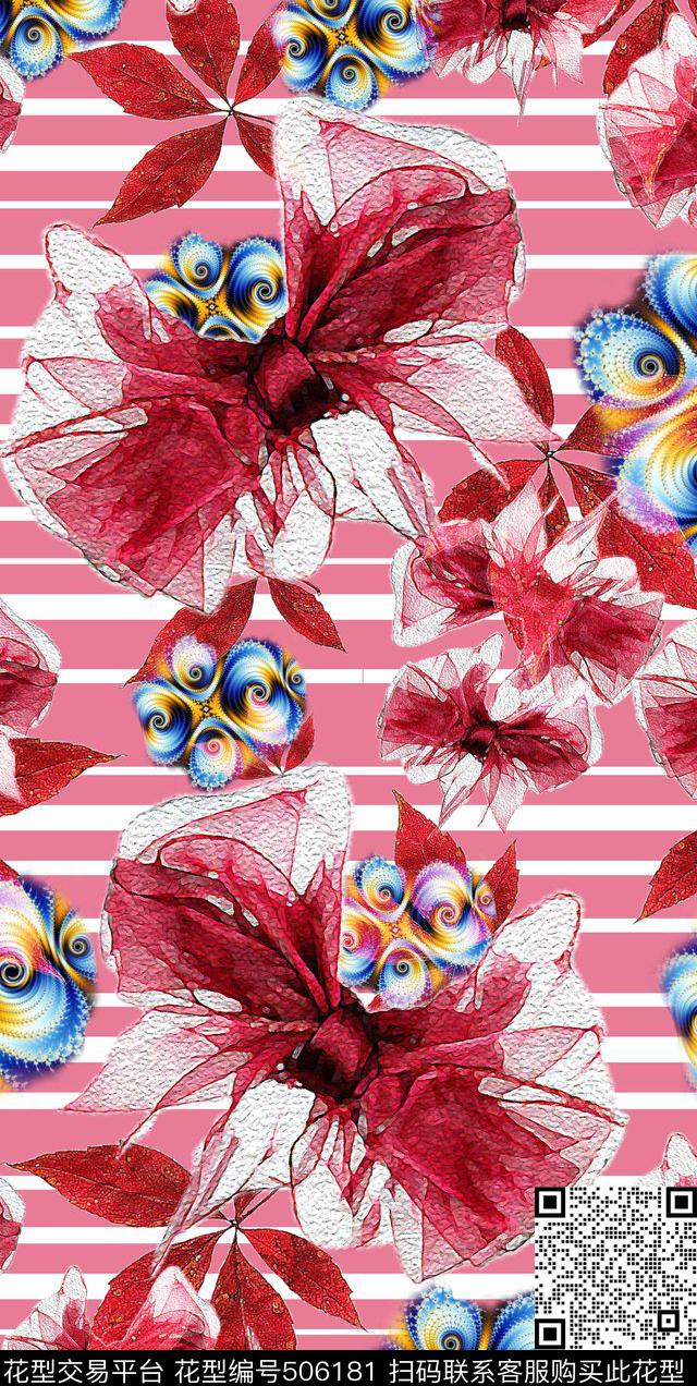 时尚潮流随性数码印花华亿平台下载（图片编号: 506181） - 瓦栏（Walan）