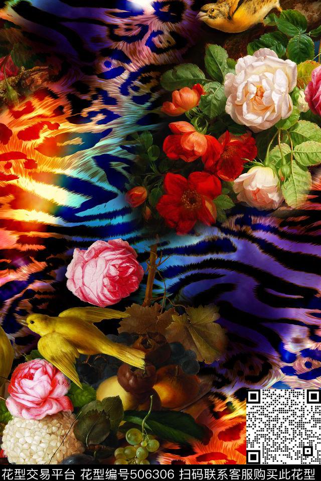 动物纹理豹纹虎纹油画华亿平台数码印花华亿平台下载（图片编号: 506306） - 瓦栏（Walan）