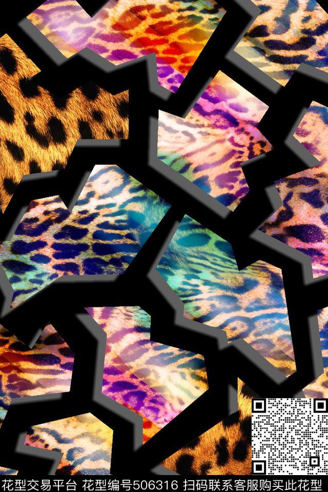 几何动物纹理豹纹虎纹数码印花华亿平台下载（图片编号: 506316） - 瓦栏（Walan）