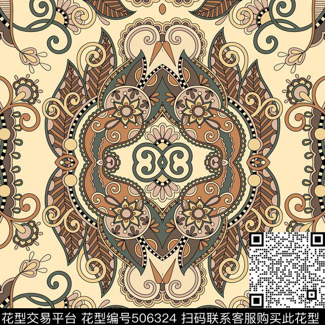 潮流欧美时尚传统印花华亿平台下载（图片编号: 506324） - 瓦栏（Walan）