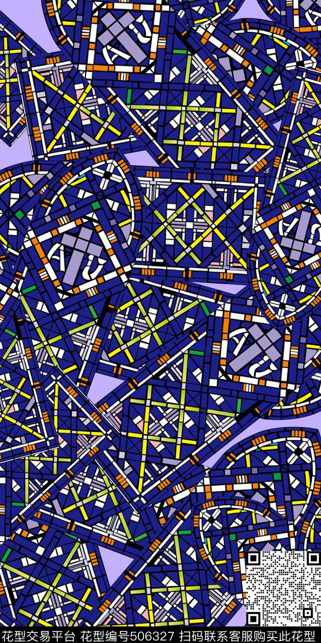 蓝色民族风少数民族传统印花华亿平台下载（图片编号: 506327） - 瓦栏（Walan）