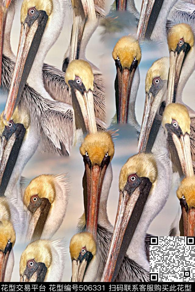 手绘复古欧美风油画长嘴鸟鹦鹉油画动物数码印花华亿平台下载（图片编号: 506331） - 瓦栏（Walan）