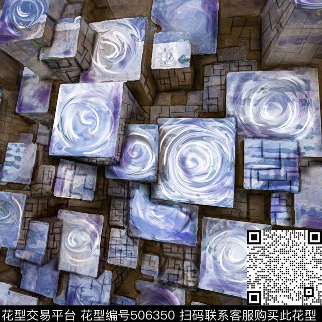 抽象立体传统工艺F几何条纹数码印花华亿平台下载（图片编号: 506350） - 瓦栏（Walan）