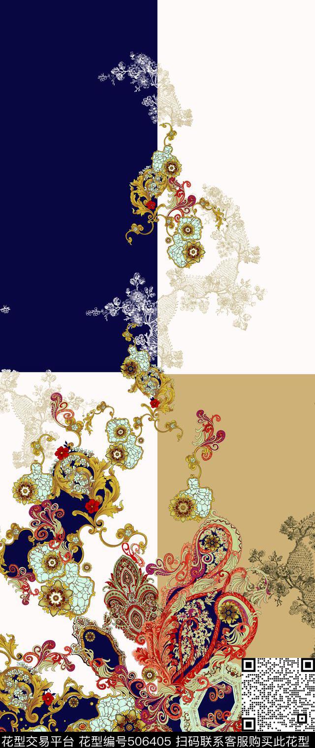 佩斯利火腿纹欧式花边纹数码印花华亿平台下载（图片编号: 506405） - 瓦栏（Walan）