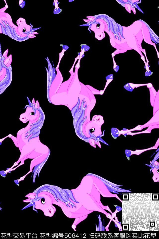 抽象马粉红色数码印花华亿平台下载（图片编号: 506412） - 瓦栏（Walan）