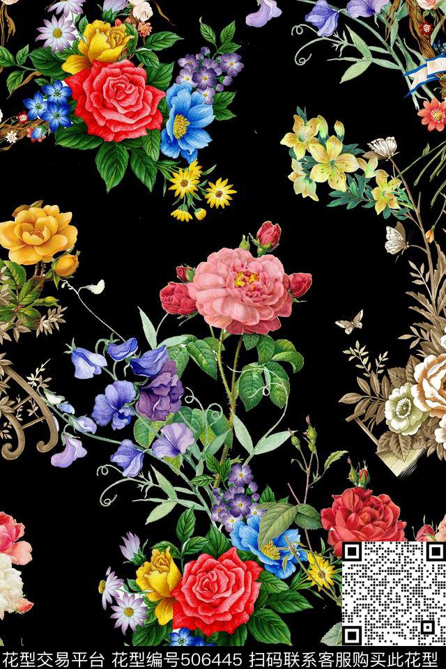 窗帘服装花卉数码印花华亿平台下载（图片编号: 506445） - 瓦栏（Walan）