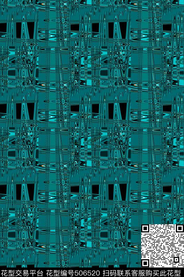 衬衣抽象格子休闲数码印花华亿平台下载（图片编号: 506520） - 瓦栏（Walan）