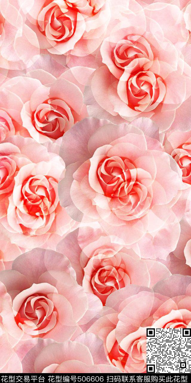 时尚花卉服装数码印花华亿平台下载（图片编号: 506606） - 瓦栏（Walan）