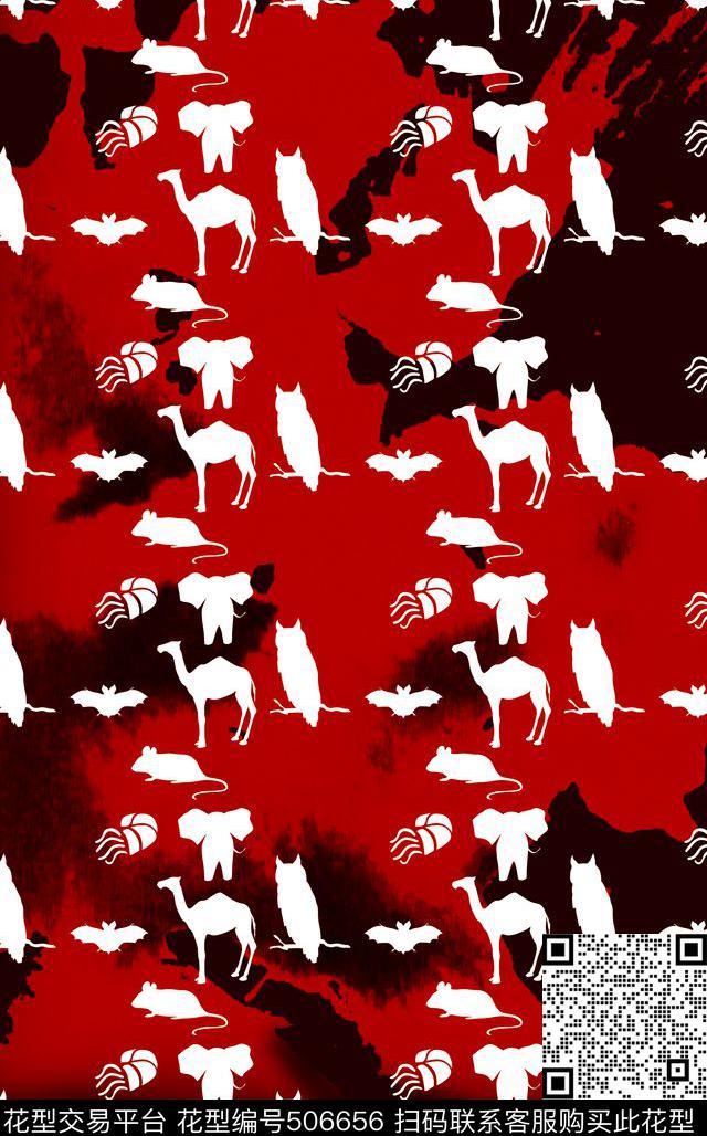 动物色彩时尚传统印花华亿平台下载（图片编号: 506656） - 瓦栏（Walan）
