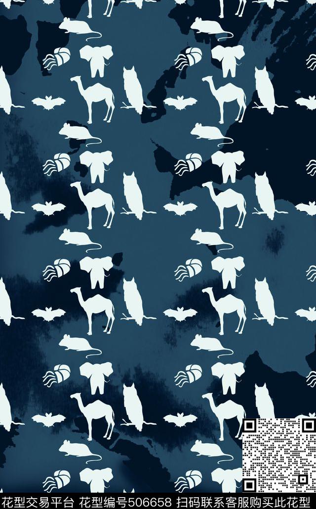 动物色彩时尚传统印花华亿平台下载（图片编号: 506658） - 瓦栏（Walan）