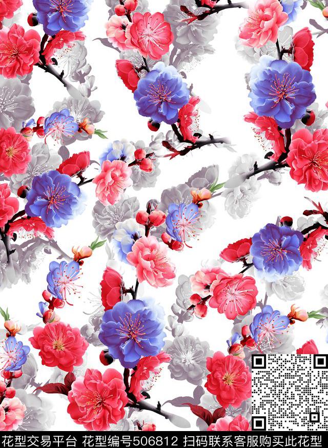 潮流欧美风格时尚数码印花华亿平台下载（图片编号: 506812） - 瓦栏（Walan）