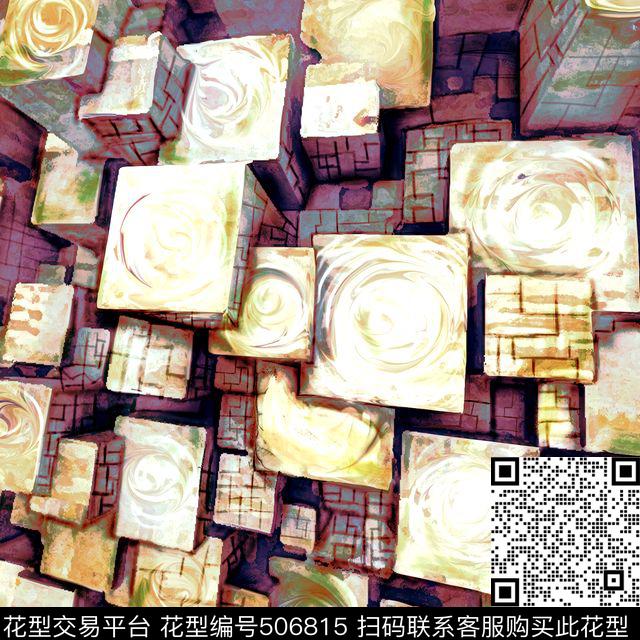 抽象立体传统工艺F几何条纹数码印花华亿平台下载（图片编号: 506815） - 瓦栏（Walan）