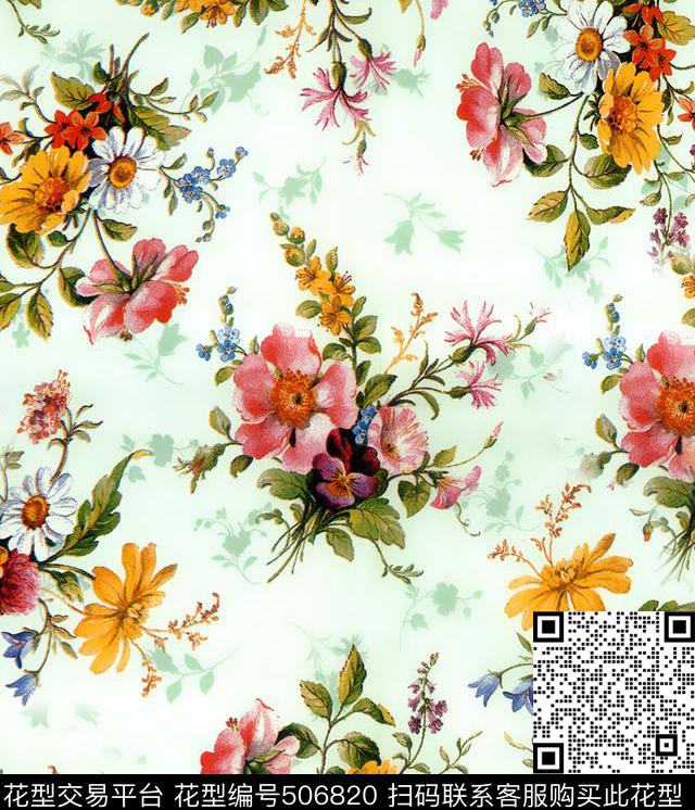 欧美风格时尚潮流数码印花华亿平台下载（图片编号: 506820） - 瓦栏（Walan）