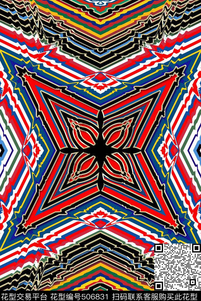 几何民族B-抽象纹理/Abstract传统印花华亿平台下载（图片编号: 506831） - 瓦栏（Walan）