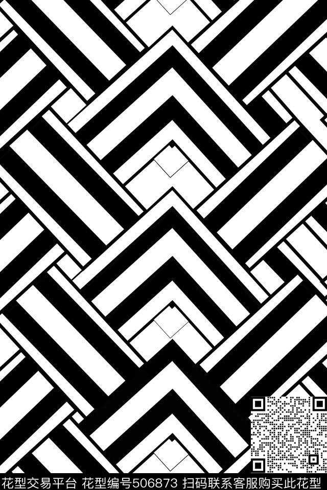 几何·立体排列传统印花华亿平台下载（图片编号: 506873） - 瓦栏（Walan）