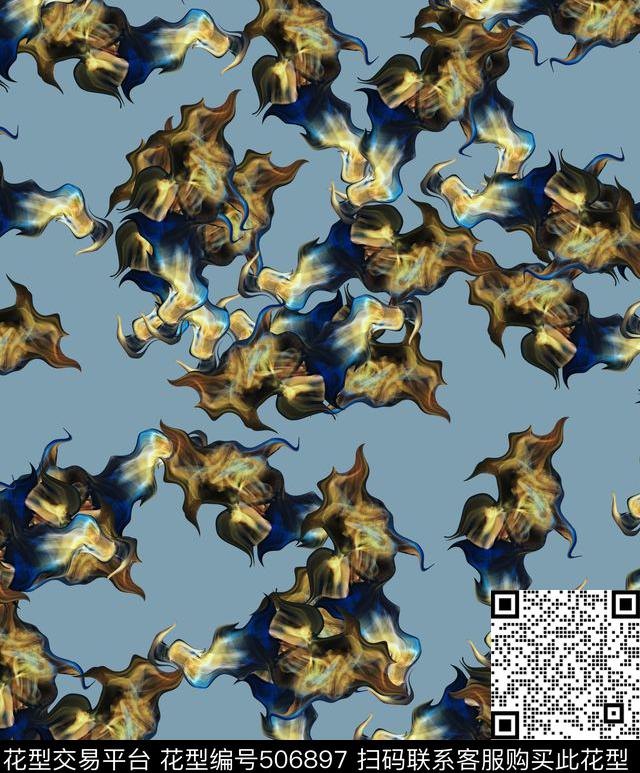 波浪纹潮流衬衫华亿平台数码印花华亿平台下载（图片编号: 506897） - 瓦栏（Walan）