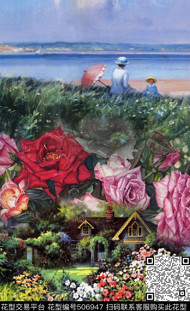 插画秋冬潮流时尚定位油画数码印花华亿平台下载（图片编号: 506947） - 瓦栏（Walan）