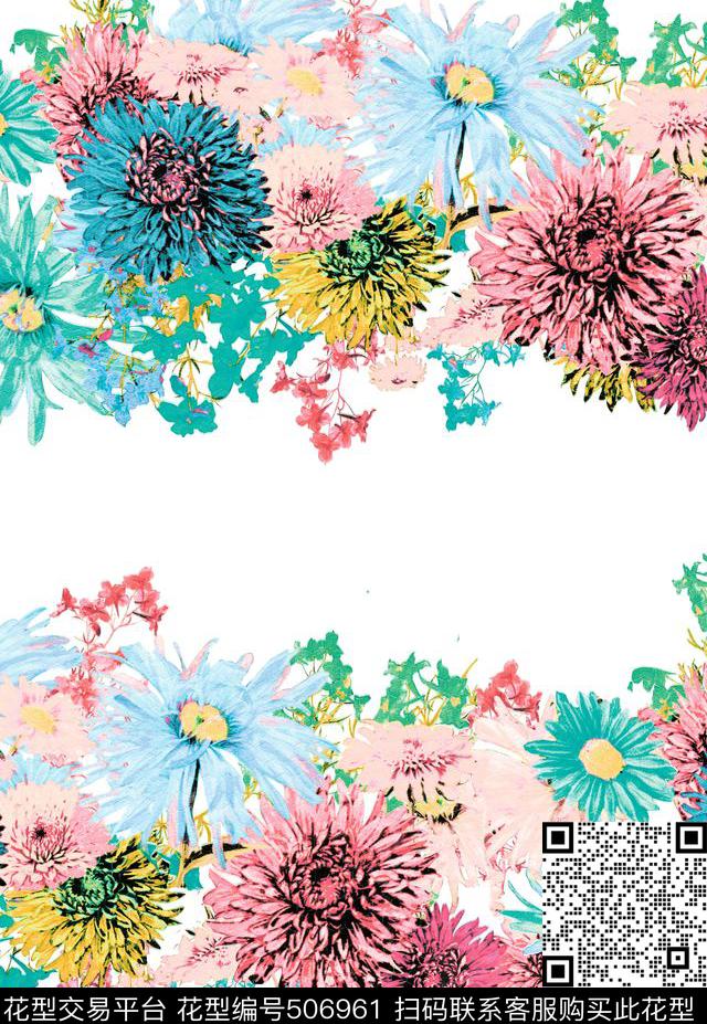 原创花卉优雅数码印花华亿平台下载（图片编号: 506961） - 瓦栏（Walan）