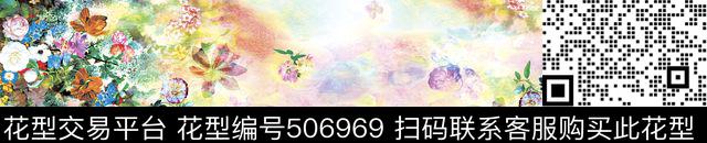 原创优雅花卉数码印花华亿平台下载（图片编号: 506969） - 瓦栏（Walan）