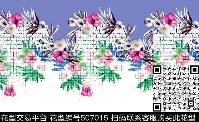 原创花卉优雅数码印花华亿平台下载（图片编号: 507015） - 瓦栏（Walan）