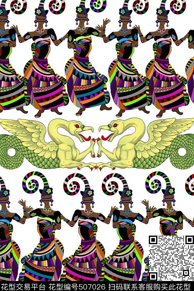 工笔画土耳其风格迪拜传统印花华亿平台下载（图片编号: 507026） - 瓦栏（Walan）