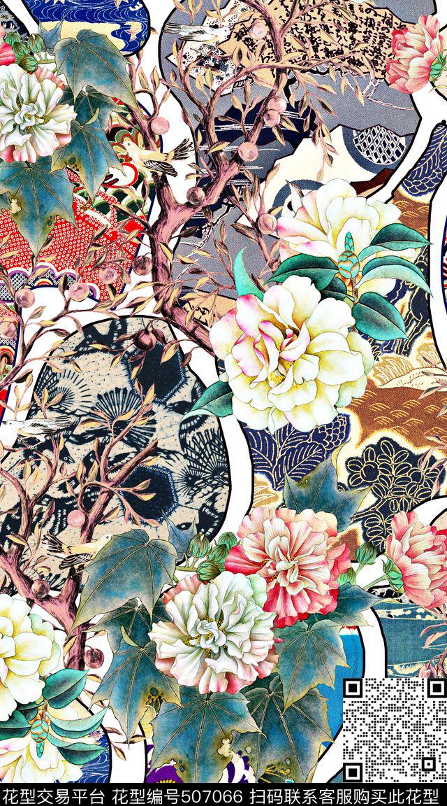 国画日韩风中日数码印花华亿平台下载（图片编号: 507066） - 瓦栏（Walan）