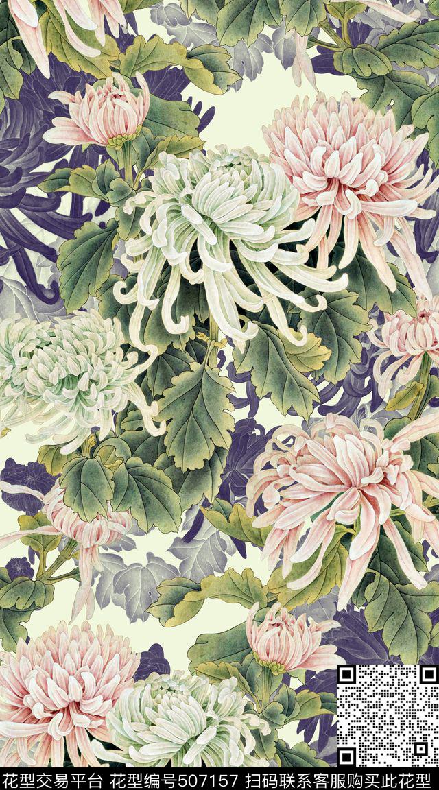 中国风古典民族风数码印花华亿平台下载（图片编号: 507157） - 瓦栏（Walan）