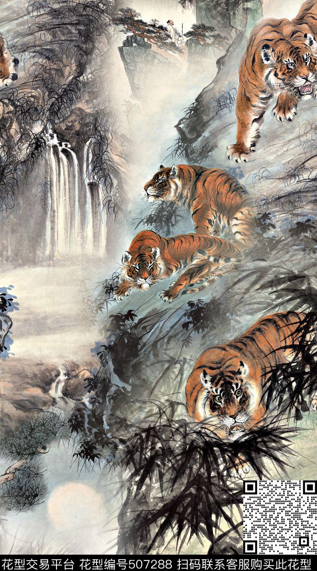 创意意境中国风数码印花华亿平台下载（图片编号: 507288） - 瓦栏（Walan）