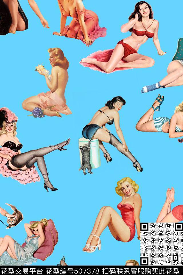 欧式复古油画数码印花华亿平台下载（图片编号: 507378） - 瓦栏（Walan）