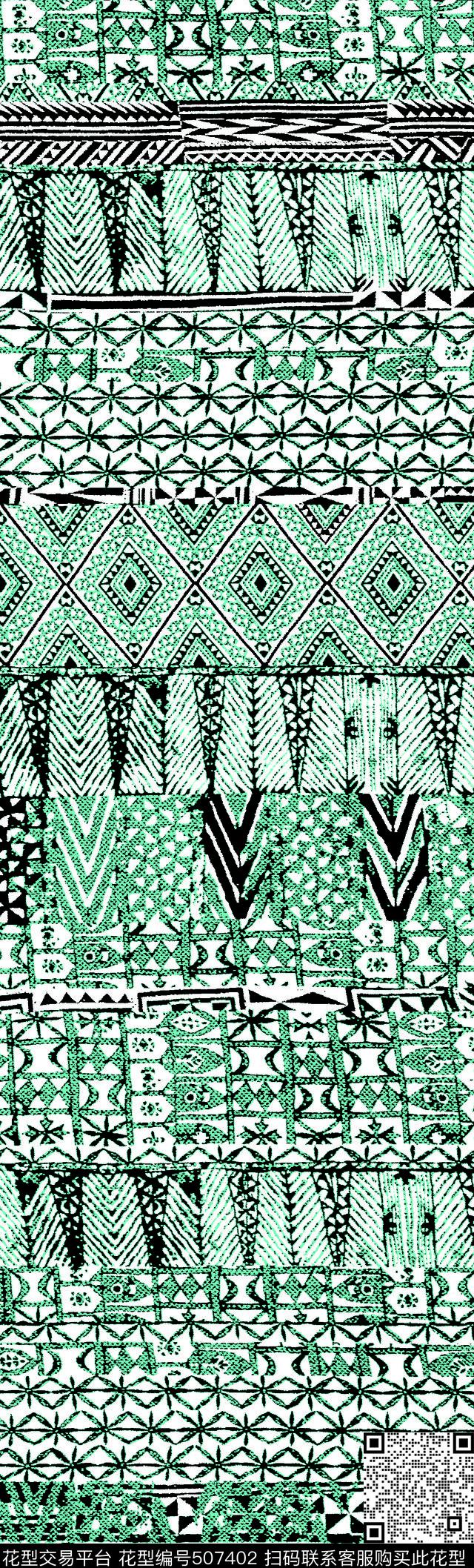 花纹几何条纹传统印花华亿平台下载（图片编号: 507402） - 瓦栏（Walan）