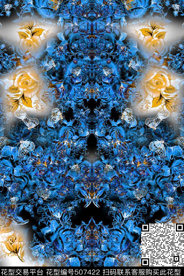 衬衣宫廷风民族系列数码印花华亿平台下载（图片编号: 507422） - 瓦栏（Walan）