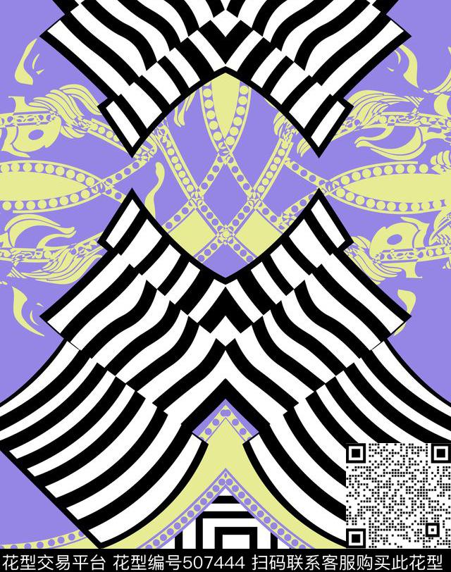 欧美时尚潮流数码印花华亿平台下载（图片编号: 507444） - 瓦栏（Walan）