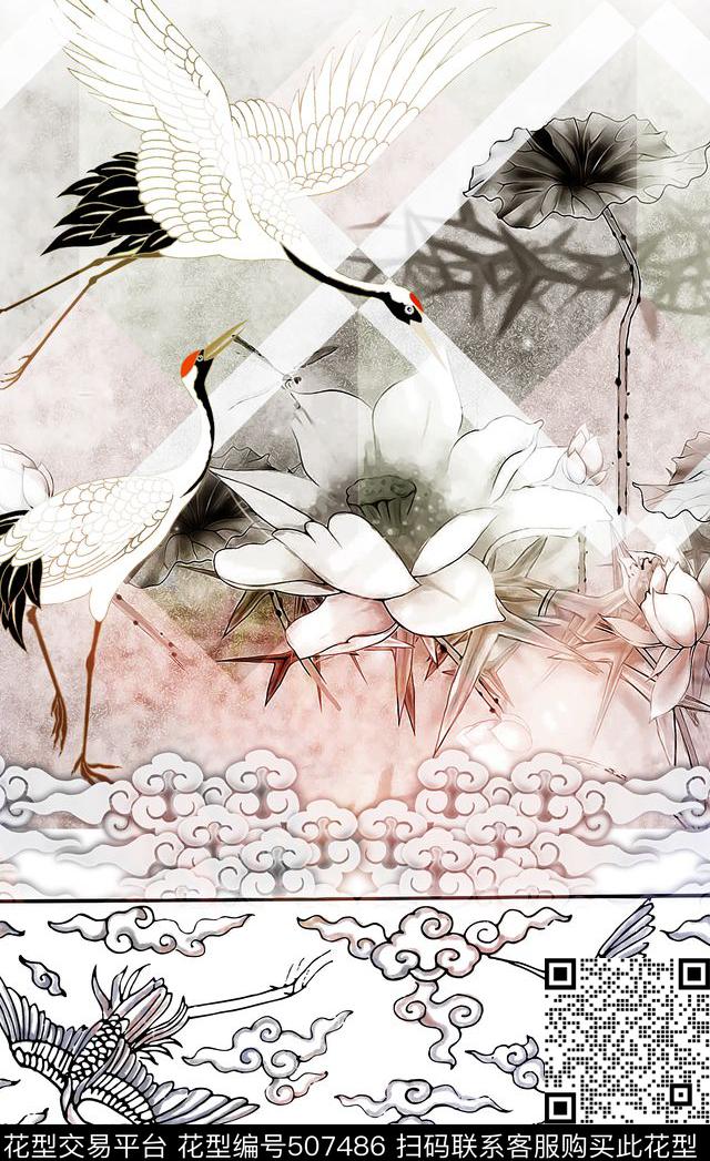 潮流时尚动物手绘数码印花华亿平台下载（图片编号: 507486） - 瓦栏（Walan）