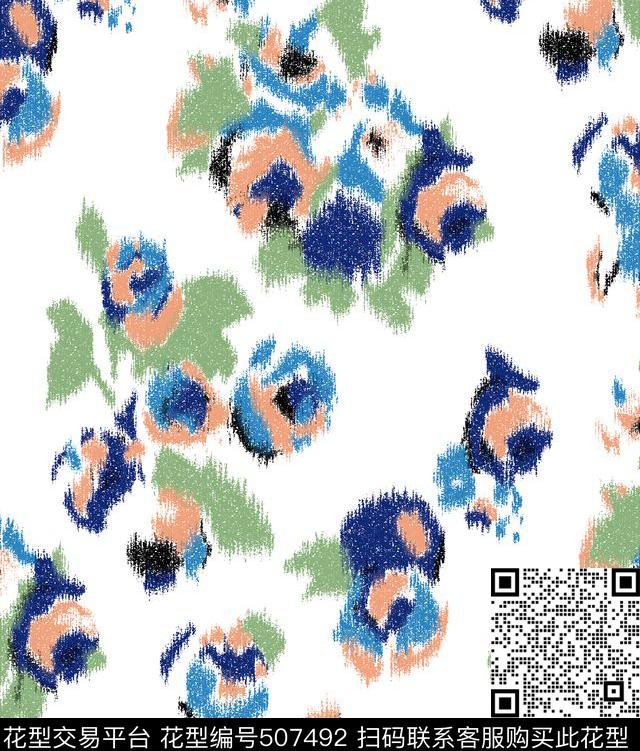 欧美时尚花卉传统印花华亿平台下载（图片编号: 507492） - 瓦栏（Walan）